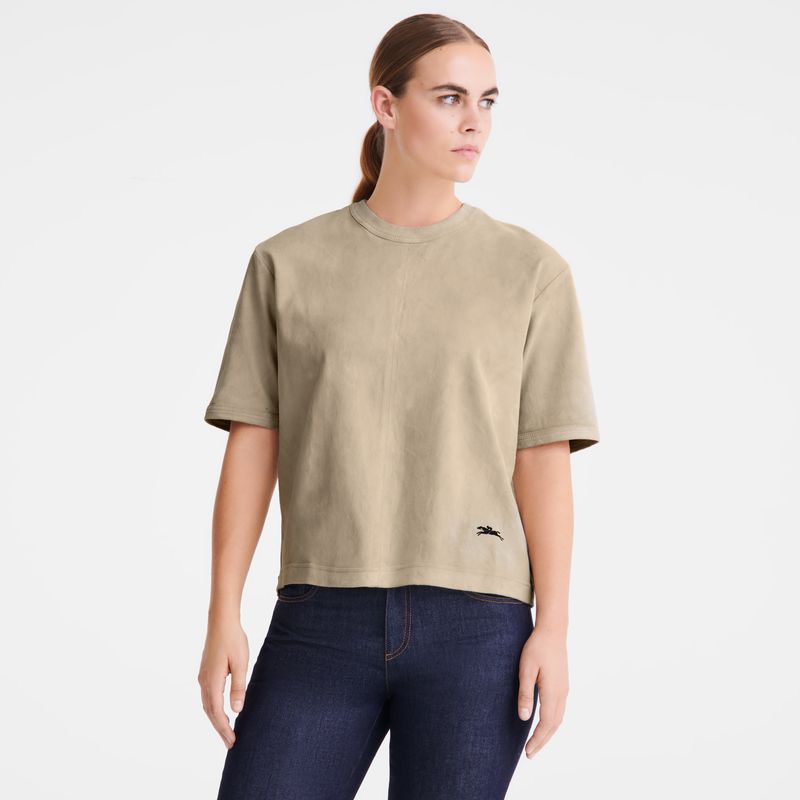 Beige Longchamp Short Leather Women Top | US-189PBWXTJ