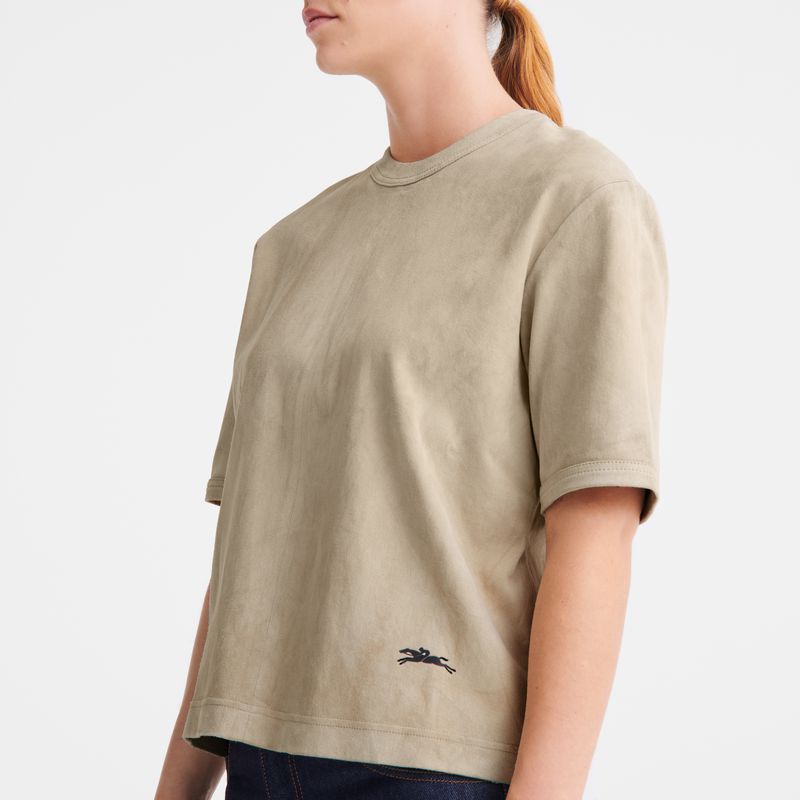Beige Longchamp Short Leather Women Top | US-189PBWXTJ