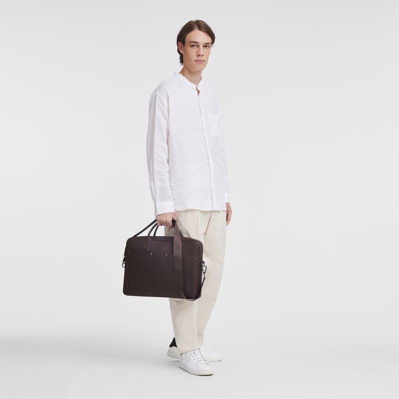 Beige Longchamp Sur Seine M Men Briefcase | US-158UADSTC