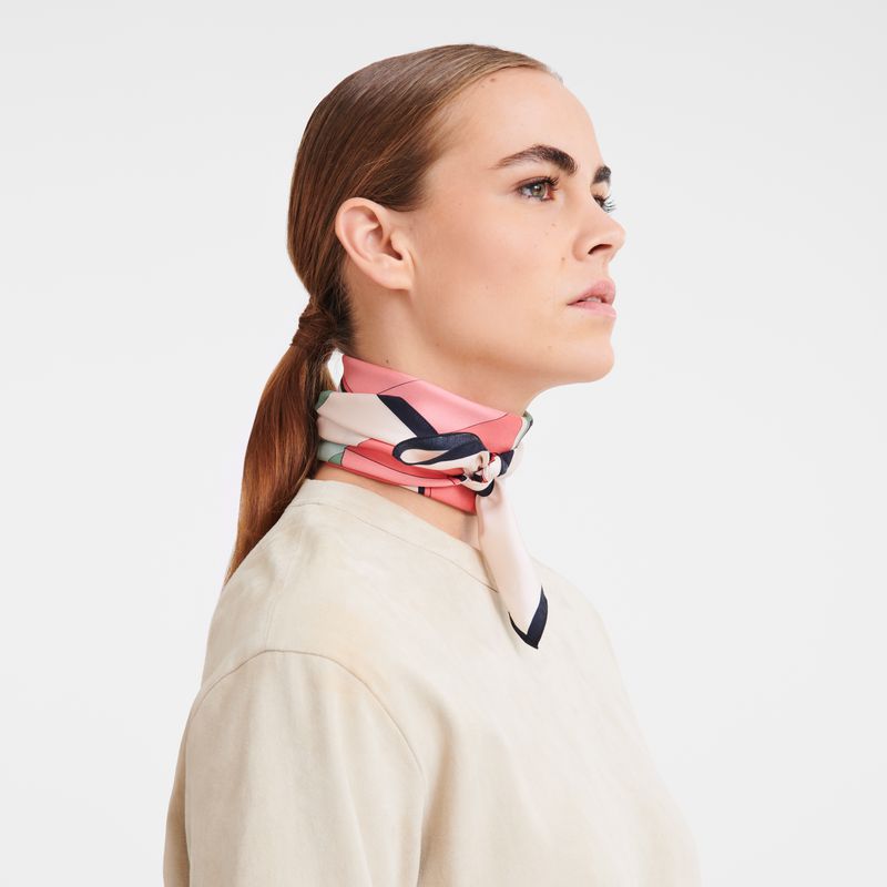 Beige Longchamp University 70 Women Scarf | US-396QBJUXK