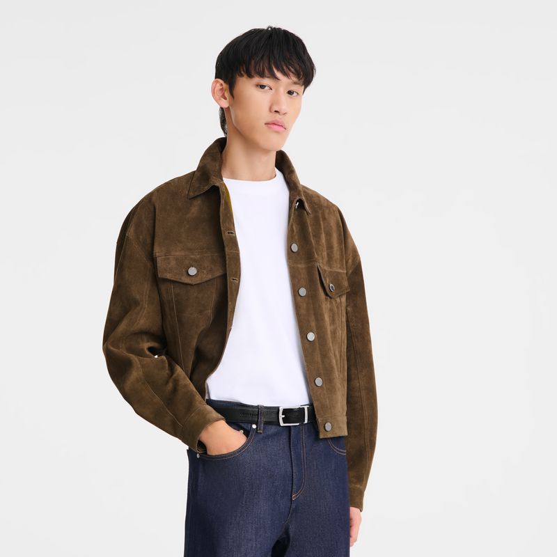 Beige / Black Longchamp Le Foulonné Men Belt | US-328ZGLYWQ