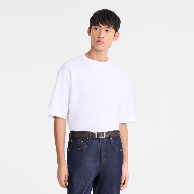 Beige / Black Longchamp Le Foulonné Men Belt | US-328ZGLYWQ