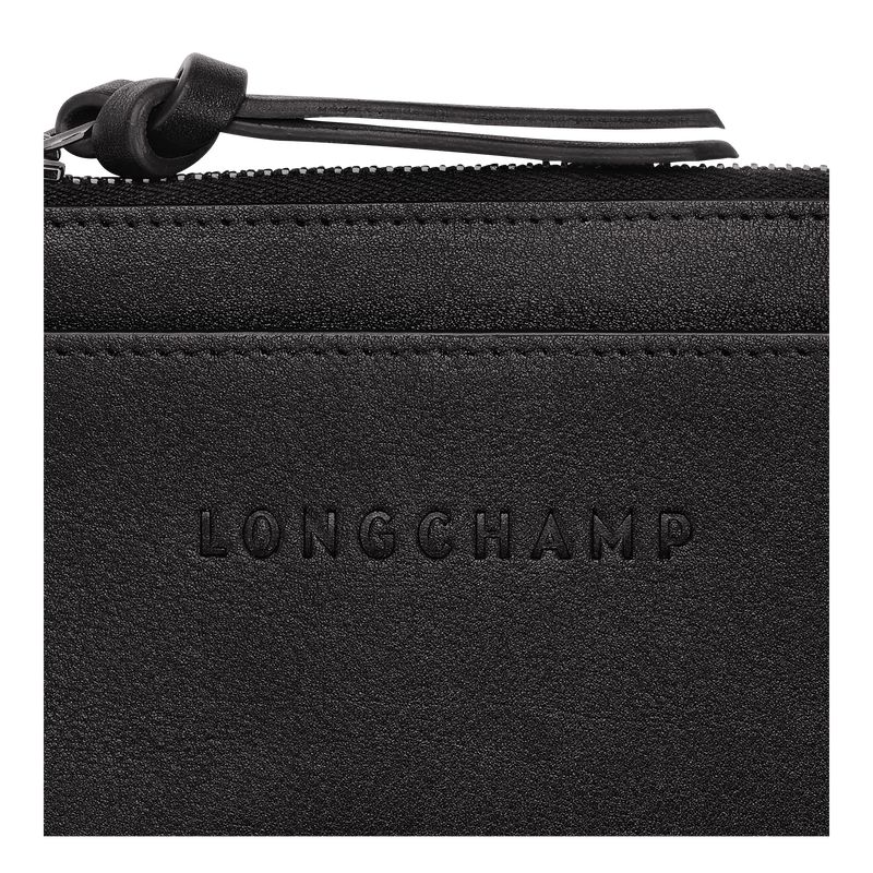 Black Longchamp 3D Men Card Holder | US-230YTFWEV
