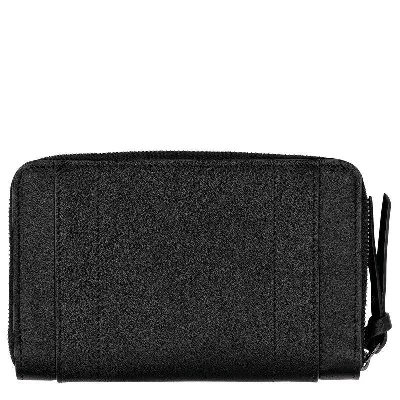 Black Longchamp 3D Women Wallet | US-928ZKCLUX