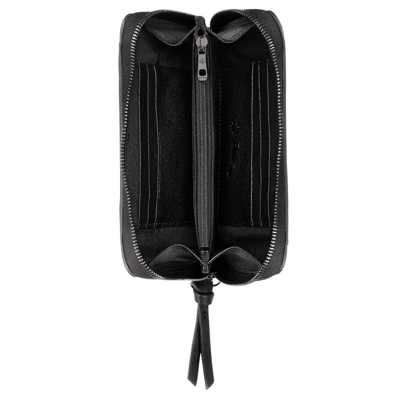 Black Longchamp 3D Women Wallet | US-928ZKCLUX