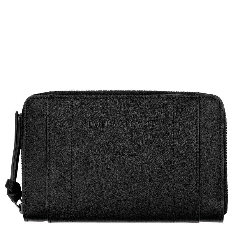 Black Longchamp 3D Women Wallet | US-928ZKCLUX
