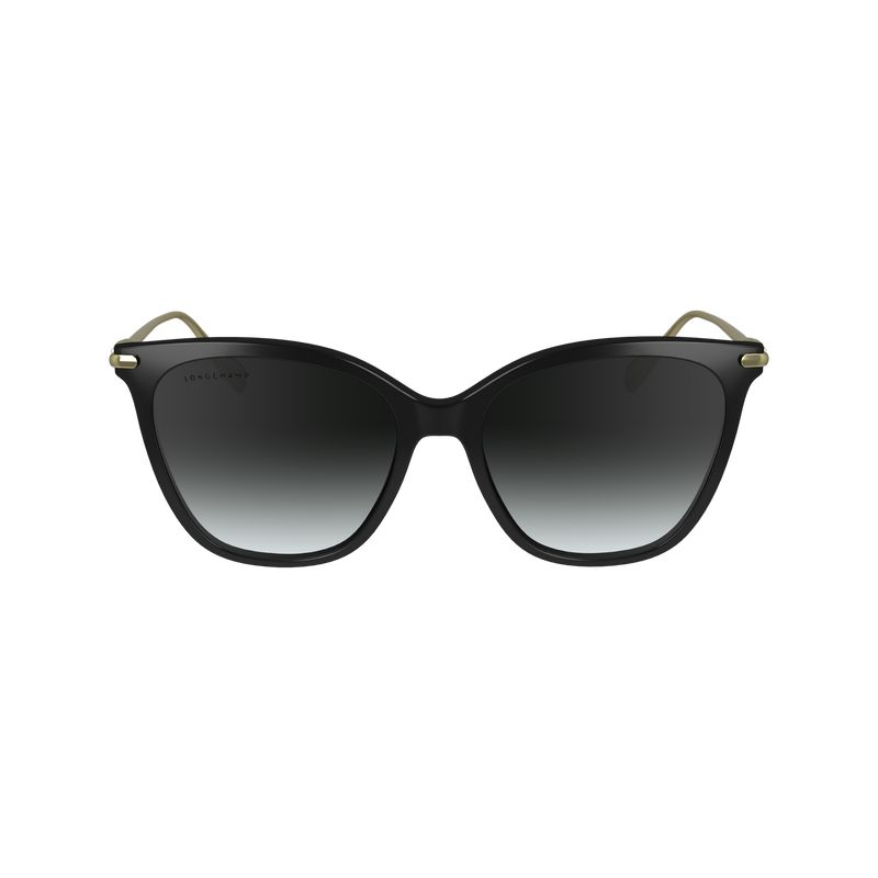 Black Longchamp Acetate / Metal Women Sunglasses | US-752WZSQFY