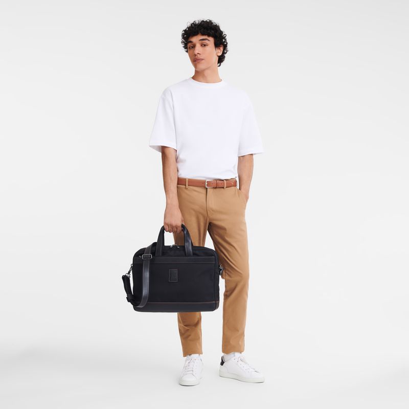 Black Longchamp Boxford L Men Briefcase | US-247IOMUVR