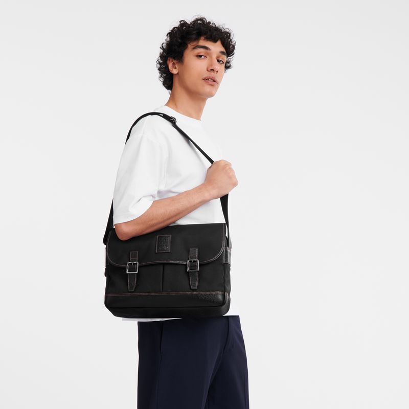 Black Longchamp Boxford L Men Crossbody Bag | US-410RIUVMJ