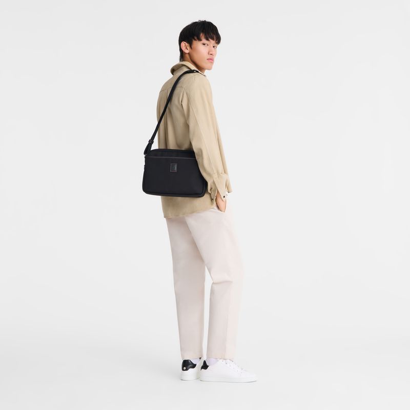 Black Longchamp Boxford M Camera Men Crossbody Bag | US-031MQUSGO