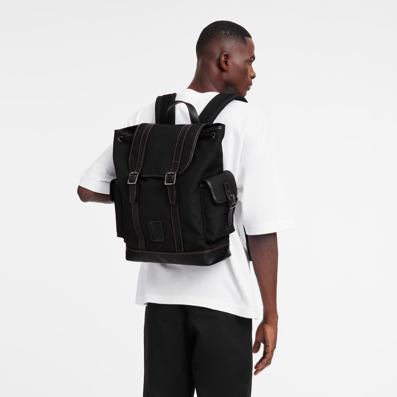 Black Longchamp Boxford Men Backpack | US-674ERZFDU