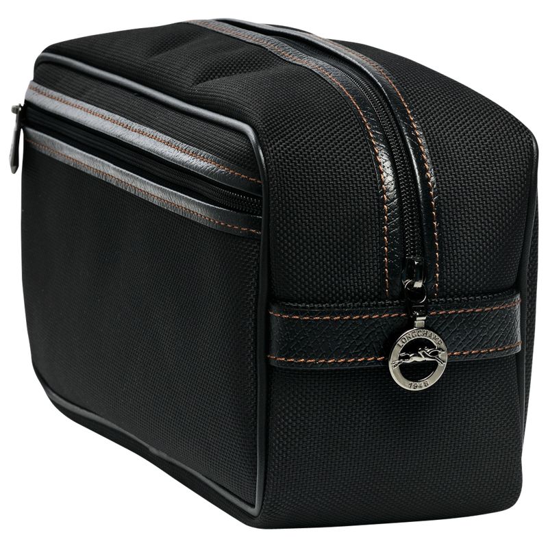 Black Longchamp Boxford Men Toiletry Bags | US-721DJUVXY