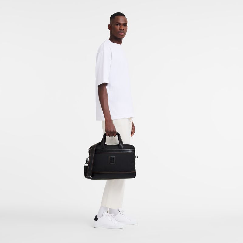 Black Longchamp Boxford S Men Briefcase | US-073HZFWCX
