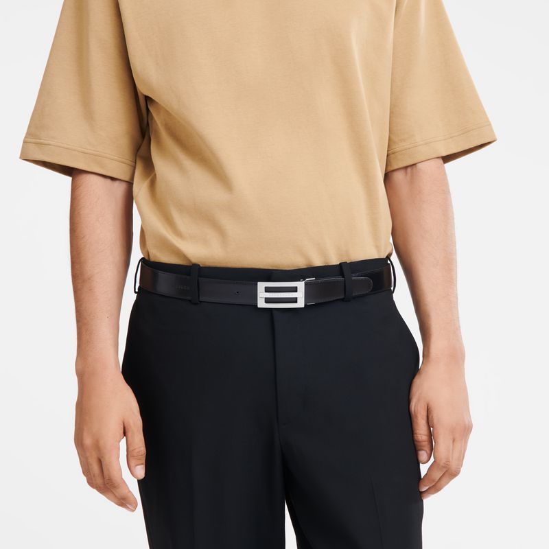 Black Longchamp Delta Box Men Belt | US-543VMJCAP