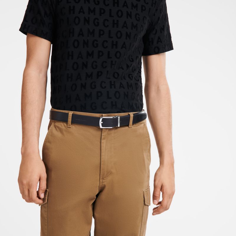 Black Longchamp Delta Box Men Belt | US-928GBMTEX