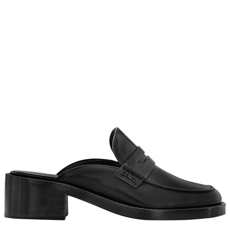 Black Longchamp Epure Timeless Women Mules | US-410LYWEFR