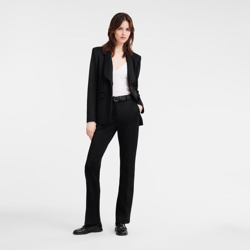 Black Longchamp Fitted Women Jacket | US-508JNSKDQ