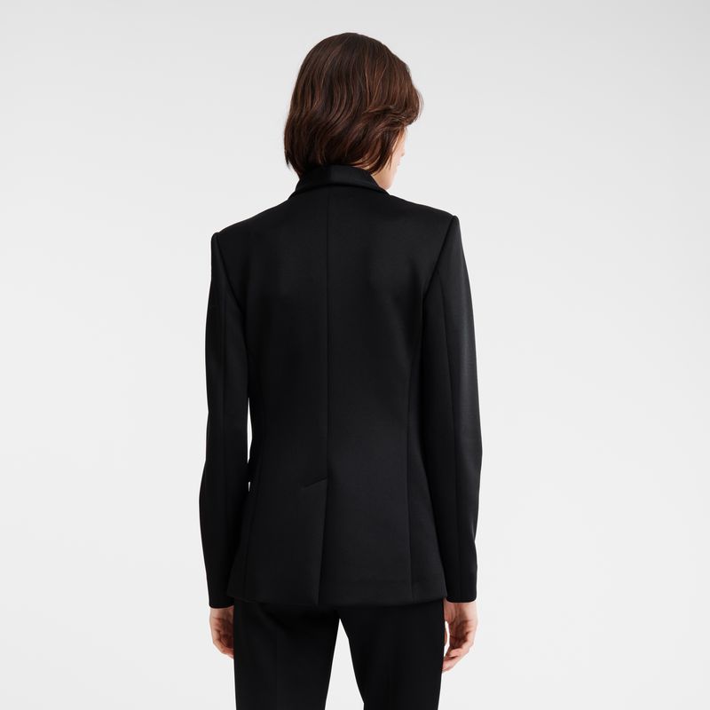 Black Longchamp Fitted Women Jacket | US-508JNSKDQ