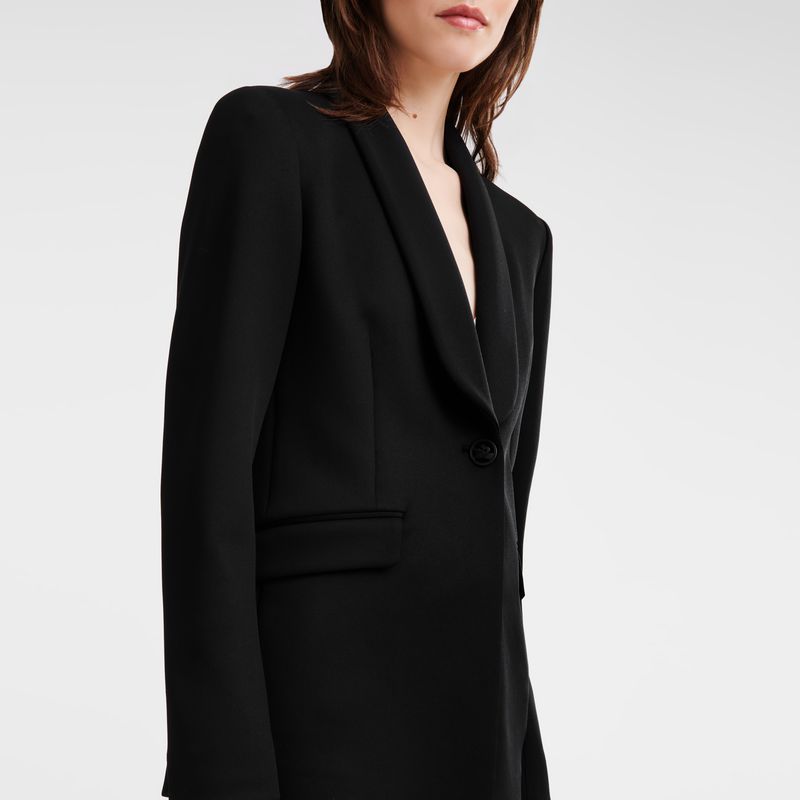 Black Longchamp Fitted Women Jacket | US-508JNSKDQ