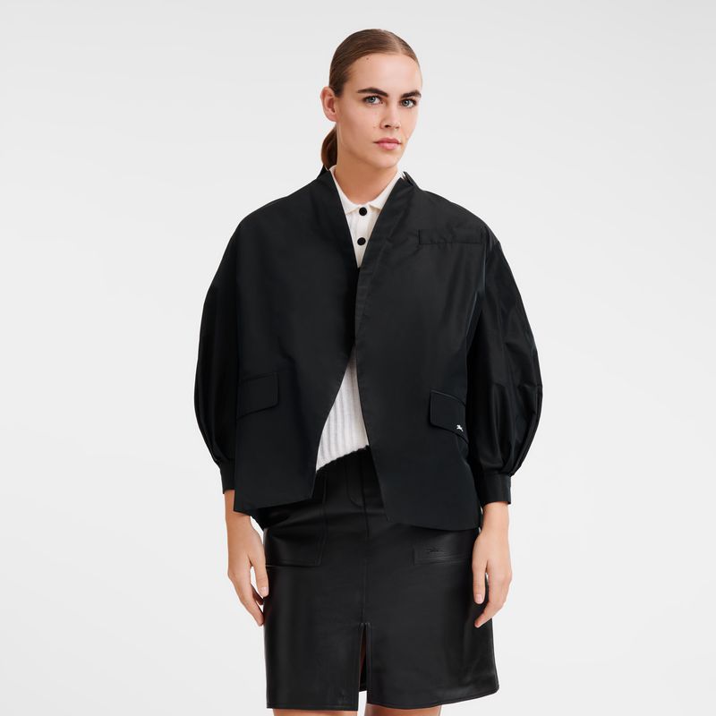 Black Longchamp Kimono Women Jacket | US-943OLCNQI