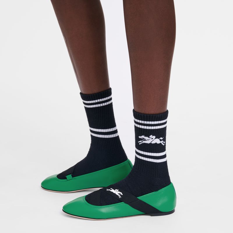 Black Longchamp Knit Women Socks | US-981LWYQSF