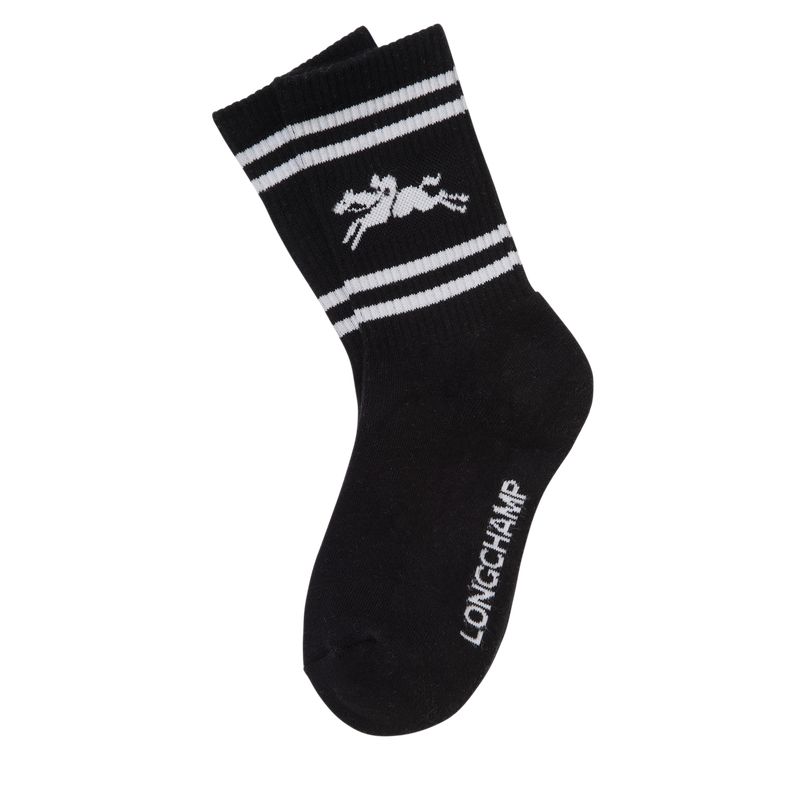 Black Longchamp Knit Women Socks | US-981LWYQSF