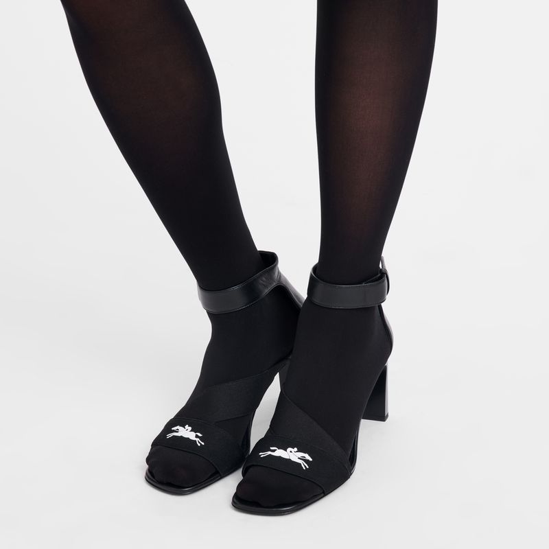 Black Longchamp La Baronne Heeled Women Sandals | US-623HCDTWZ