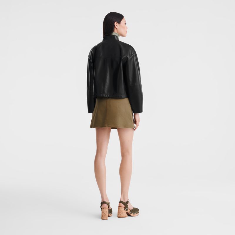 Black Longchamp Lambskin Women Jacket | US-036IGOKNS