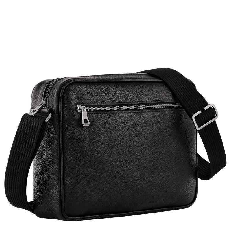 Black Longchamp Le Foulonné M Camera Men Crossbody Bag | US-793KBMRHU