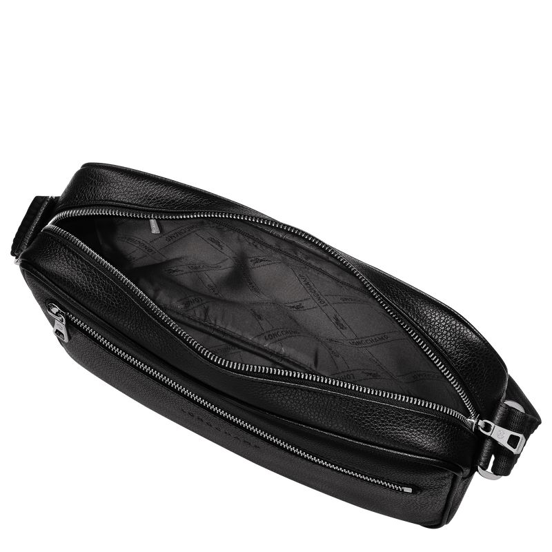 Black Longchamp Le Foulonné M Camera Men Crossbody Bag | US-793KBMRHU