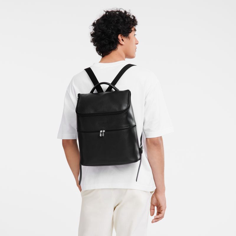 Black Longchamp Le Foulonné Men Backpack | US-298AECSLR