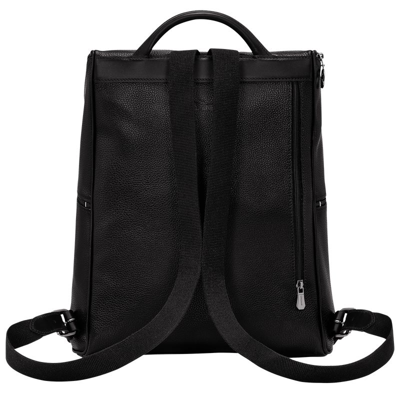 Black Longchamp Le Foulonné Men Backpack | US-298AECSLR