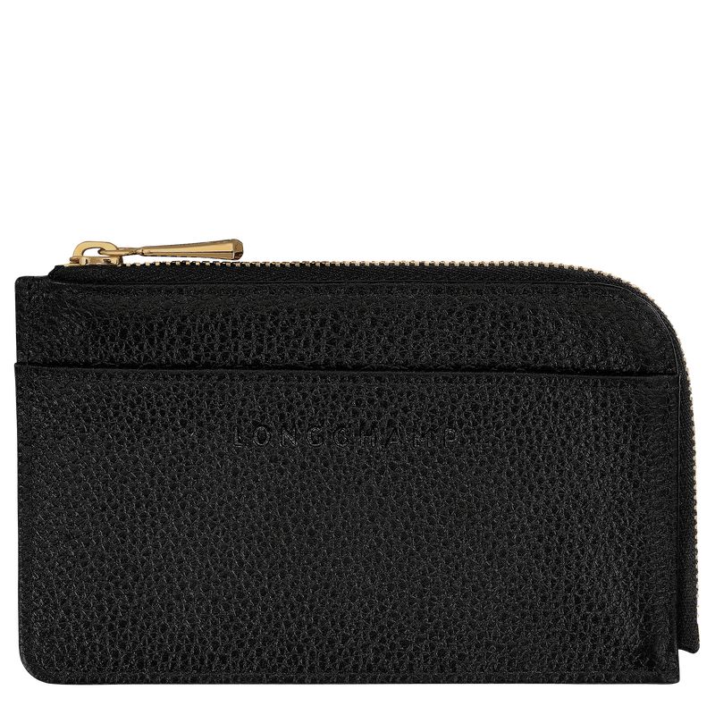 Black Longchamp Le Foulonné Men Card Holder | US-968SEXWQM
