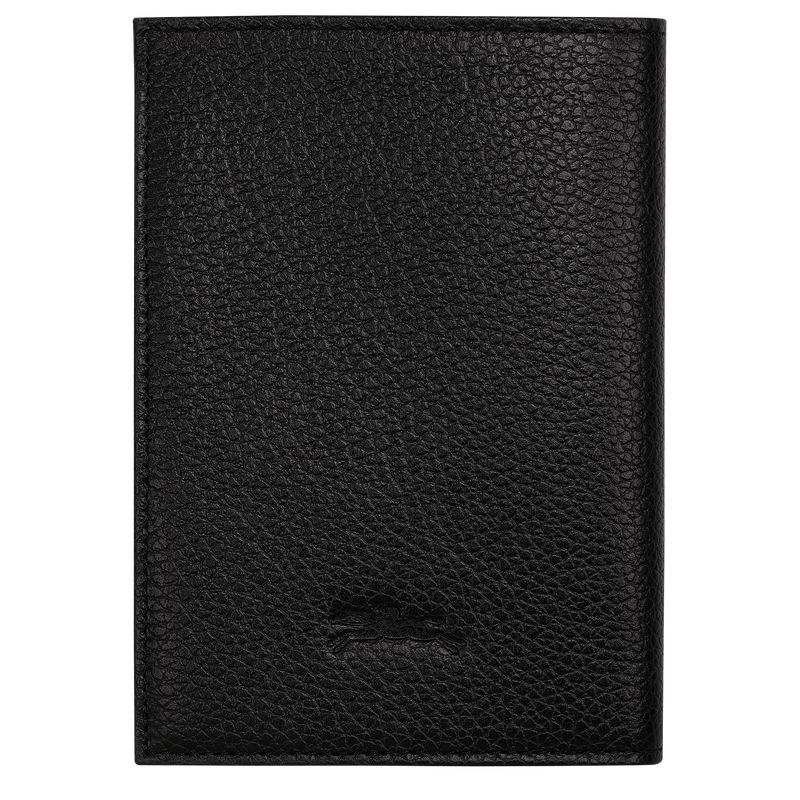 Black Longchamp Le Foulonné Men Passport Holder | US-734RVLJWT