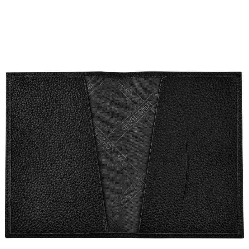Black Longchamp Le Foulonné Men Passport Holder | US-734RVLJWT