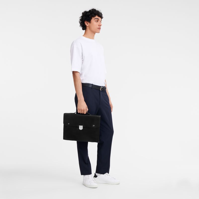 Black Longchamp Le Foulonné S Men Briefcase | US-643DOZIJR