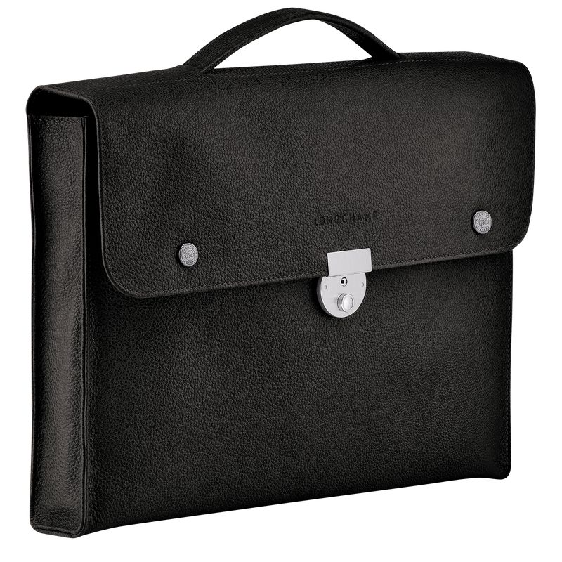 Black Longchamp Le Foulonné S Men Briefcase | US-643DOZIJR