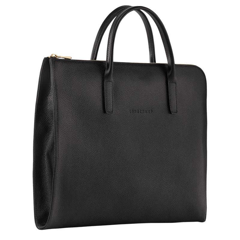 Black Longchamp Le Foulonné S Men Briefcase | US-513HQLKSJ