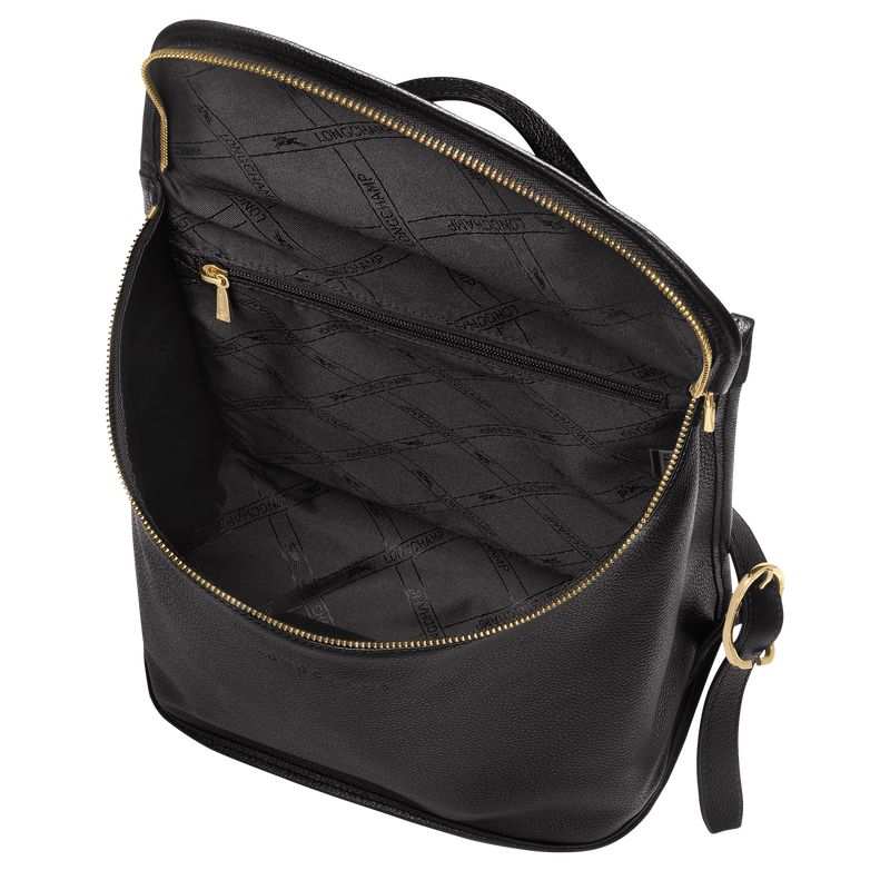 Black Longchamp Le Foulonné Women Backpack | US-598PRWLFQ