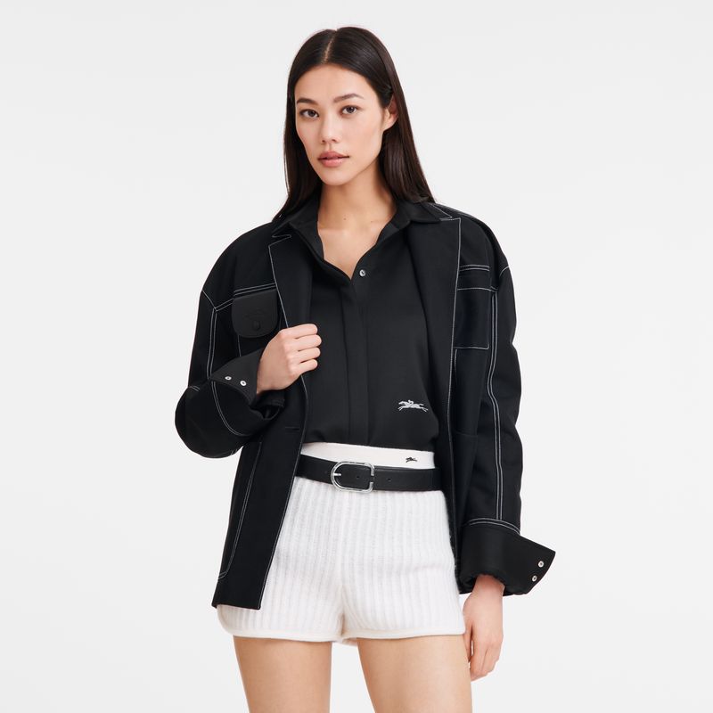 Black Longchamp Le Foulonné Women Belt | US-480WEYVNI