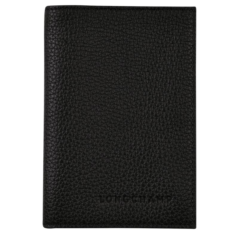 Black Longchamp Le Foulonné Women Passport Holder | US-901ODYKUH