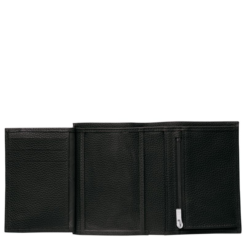 Black Longchamp Le Foulonné Women Wallet | US-386BLPCKN
