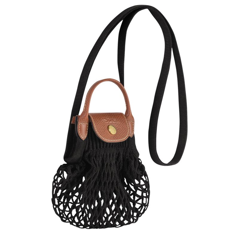 Black Longchamp Le Pliage Filet Xs Women Mesh Bag | US-148BRVUPT