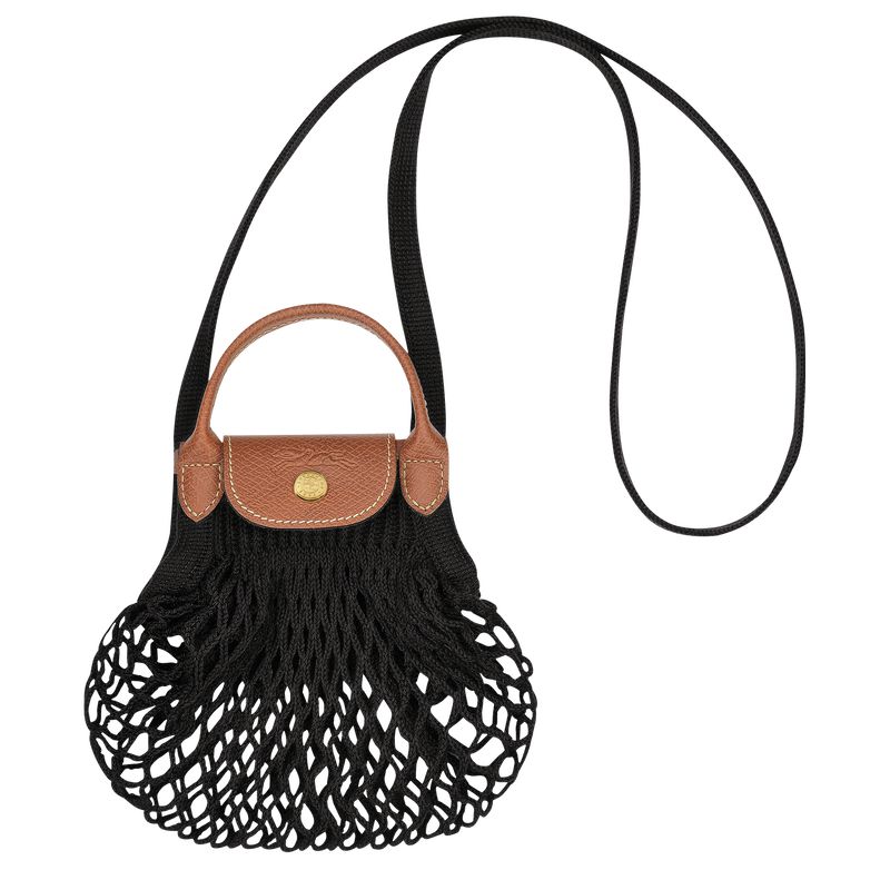 Black Longchamp Le Pliage Filet Xs Women Mesh Bag | US-148BRVUPT