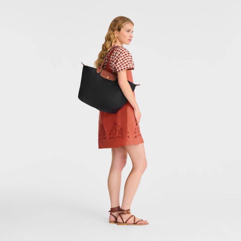 Black Longchamp Le Pliage Original L Women Tote Bag | US-302OVQFAN