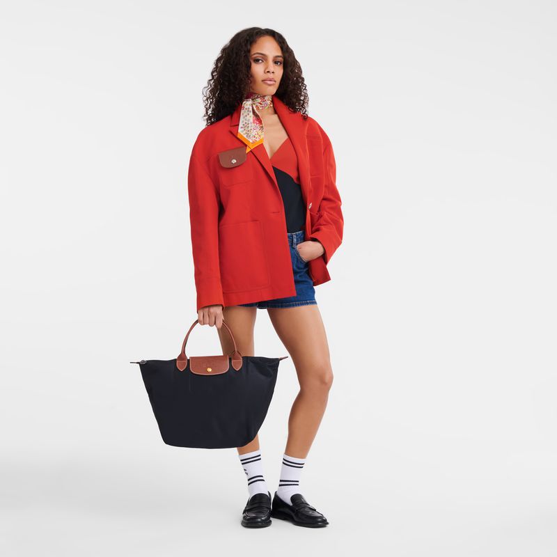 Black Longchamp Le Pliage Original M Women Handbag | US-617UFSPDC