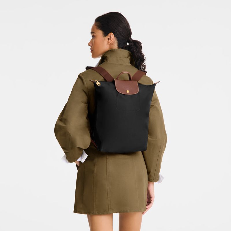 Black Longchamp Le Pliage Original M Women Backpack | US-103ILNBJM