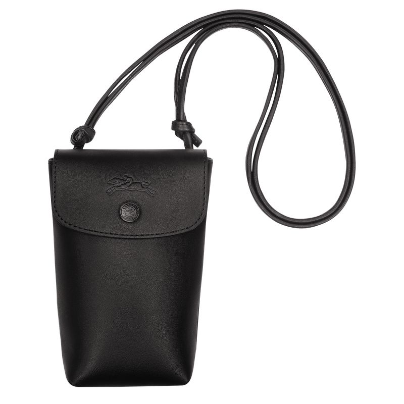Black Longchamp Le Pliage Xtra With Leather Lace Women Phone Case | US-309HRUQYK