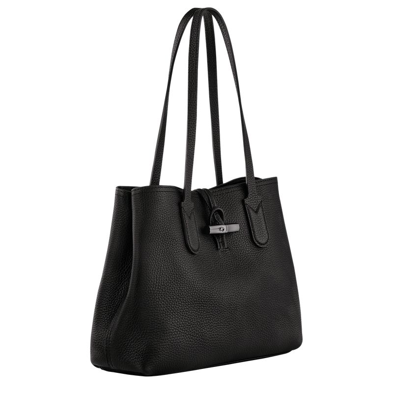Black Longchamp Le Roseau Essential M Women Tote Bag | US-941ZCBFSE
