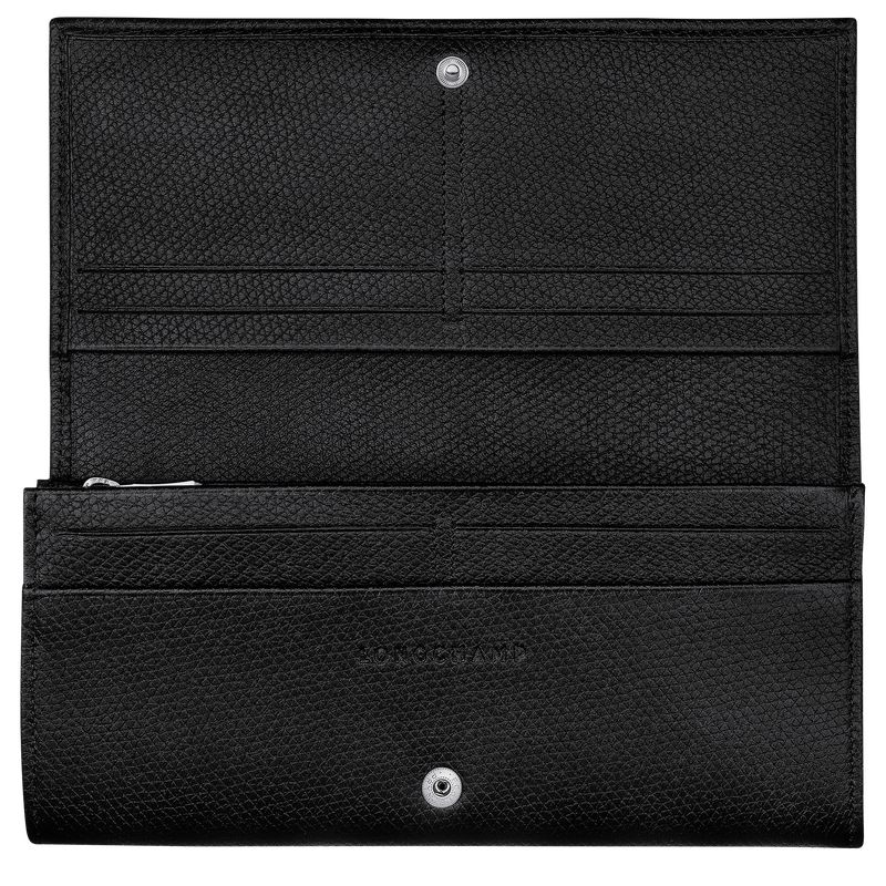 Black Longchamp Le Roseau Flap Women Wallet | US-231QOBLXV